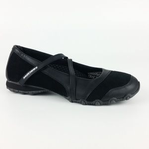 Skechers 9 Black Suede Mary Jane Comfort S12-7